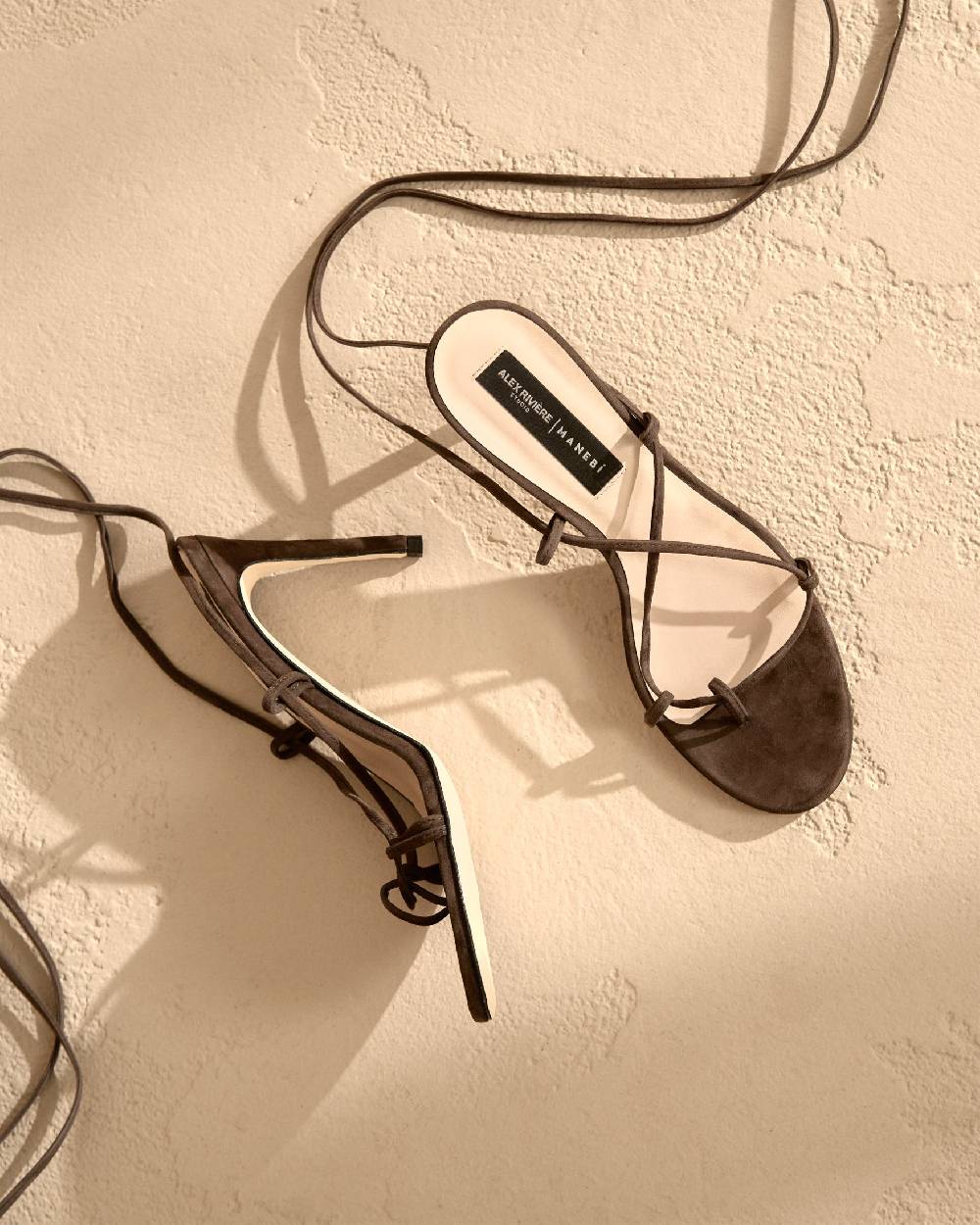 Manebí Ell Suede Heels - Lace-Up Chocolate