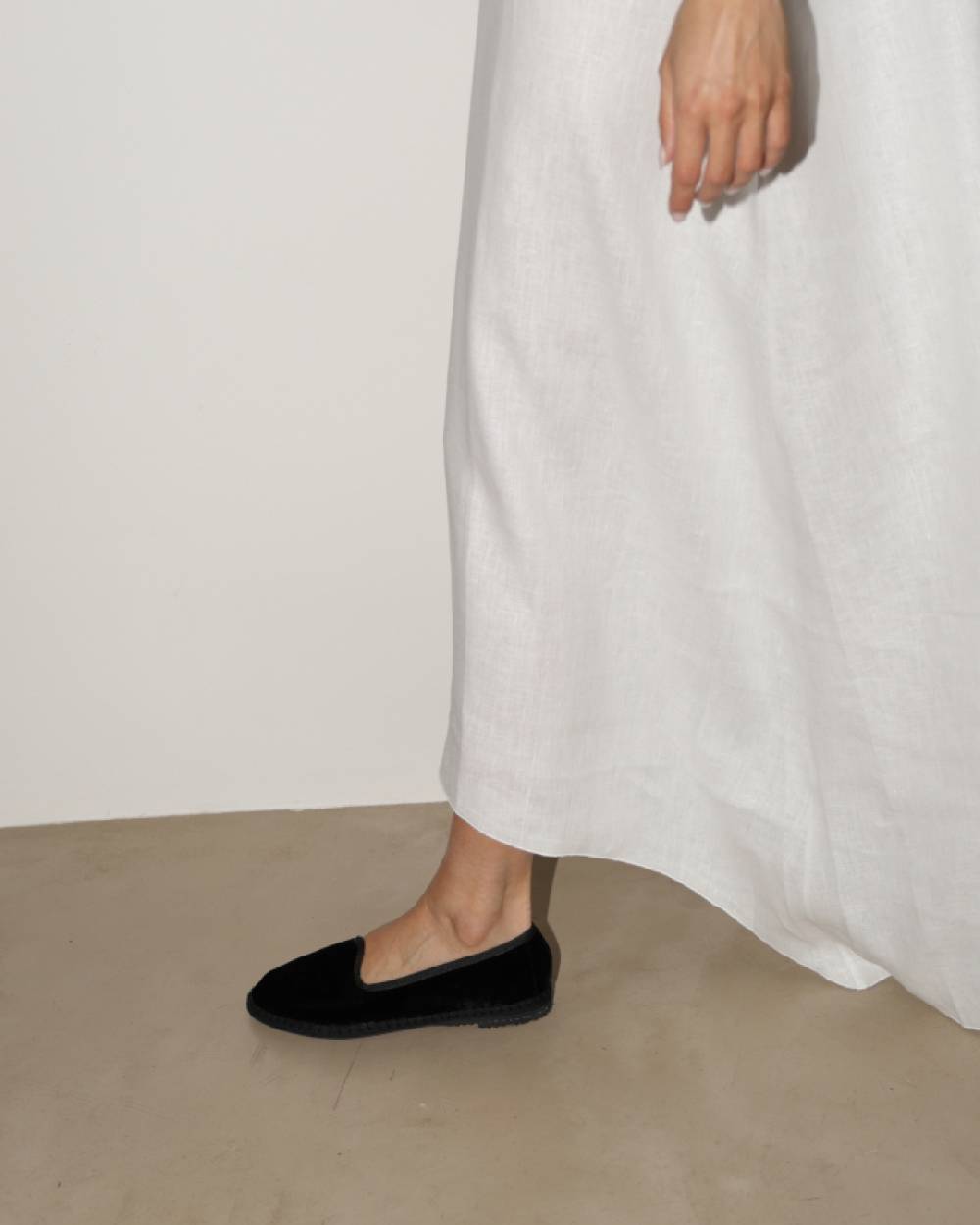 Manebí Friulane Demi In Velluto Di Seta - Black