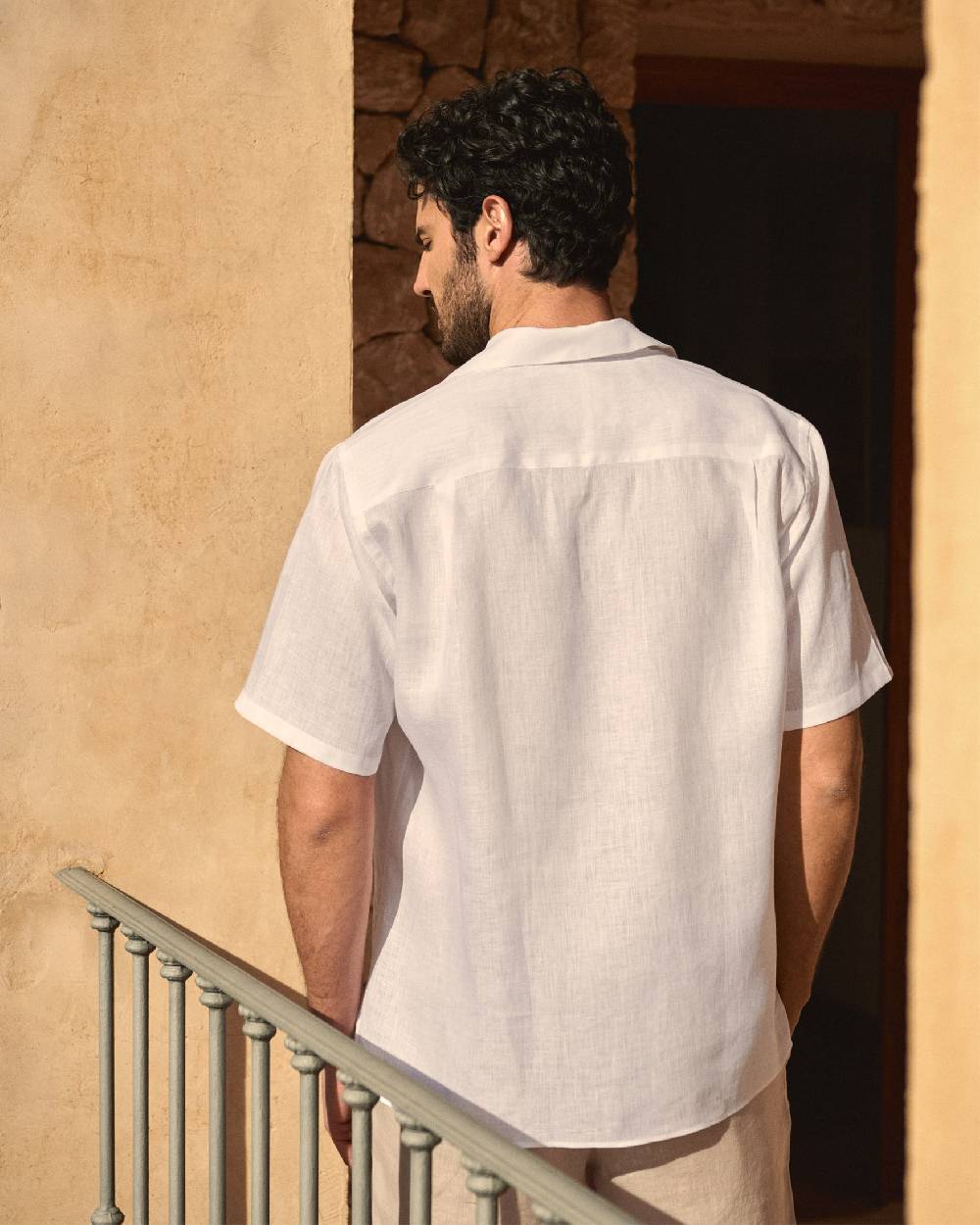 Manebí Havana Bowling Linen Shirt - White