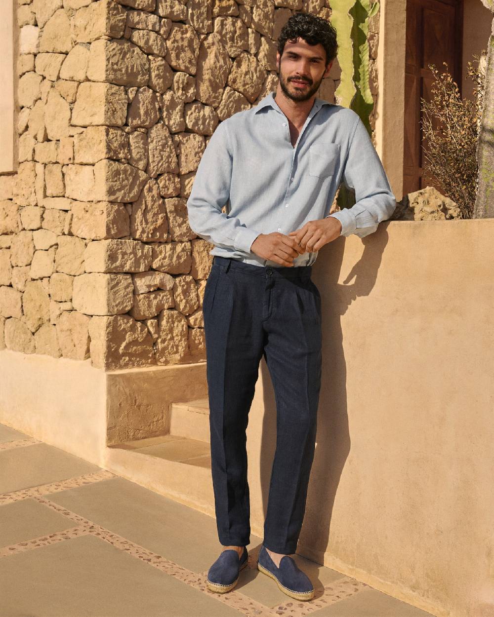Manebí Irish Linen Savana Trousers - Night Blue