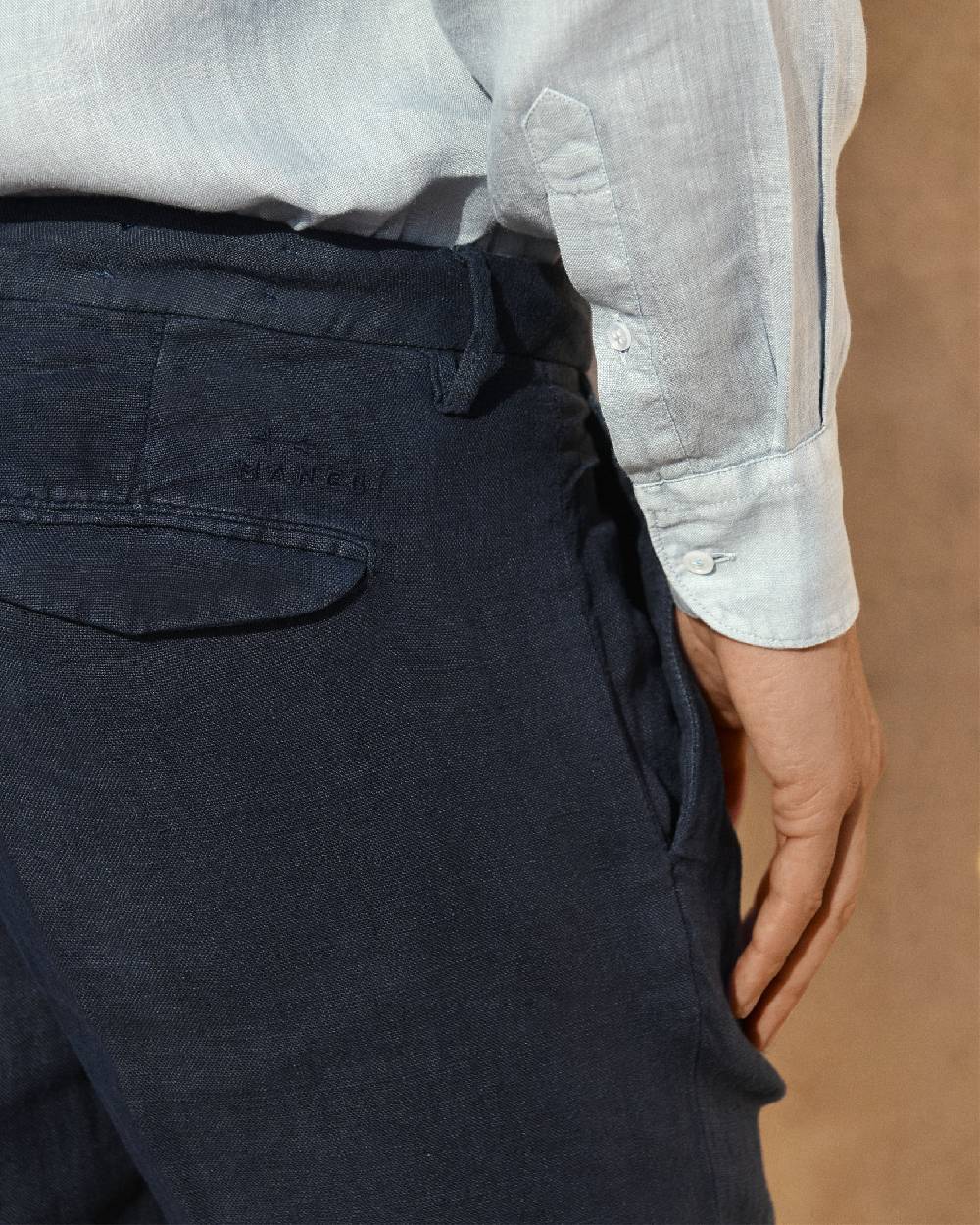 Manebí Irish Linen Savana Trousers - Night Blue