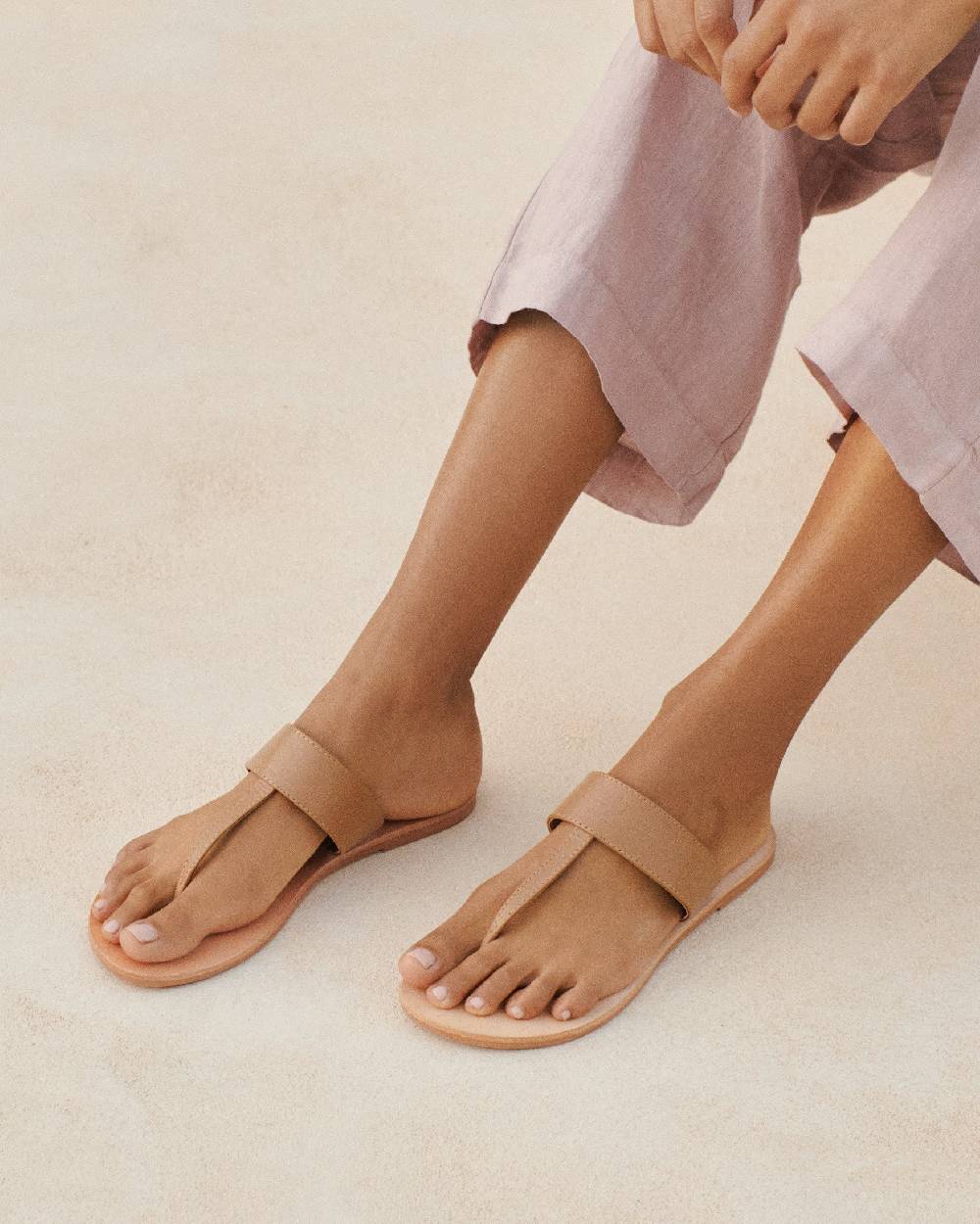 Manebí Leather Sandals - Canyon Tan Thongs