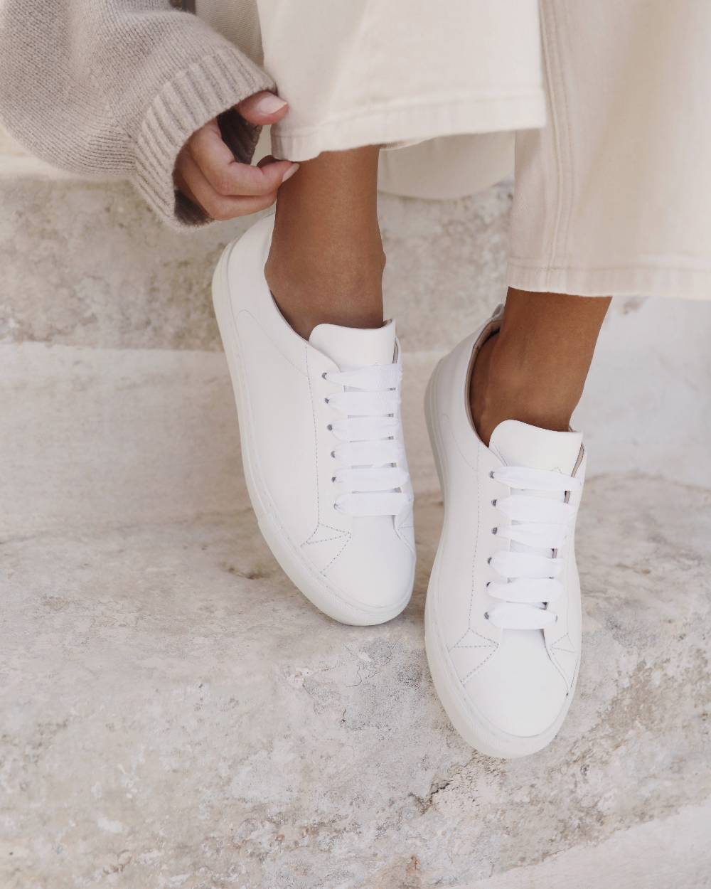 Manebí Leather Sneakers - Canyon Off White