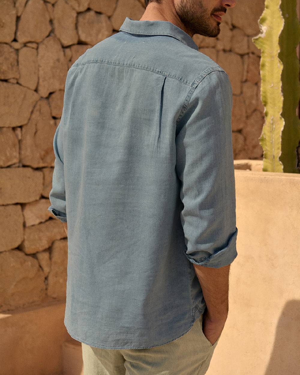 Manebí Lenim: Linen Denim|Nassau Polo Shirt