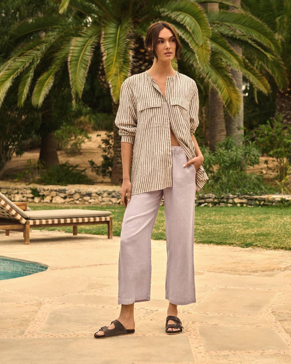 Manebí Linen Belem Trousers - Iris