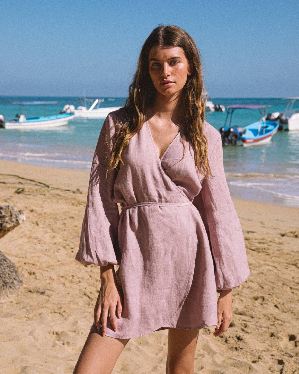 Manebí Linen Caracas Dress - Iris