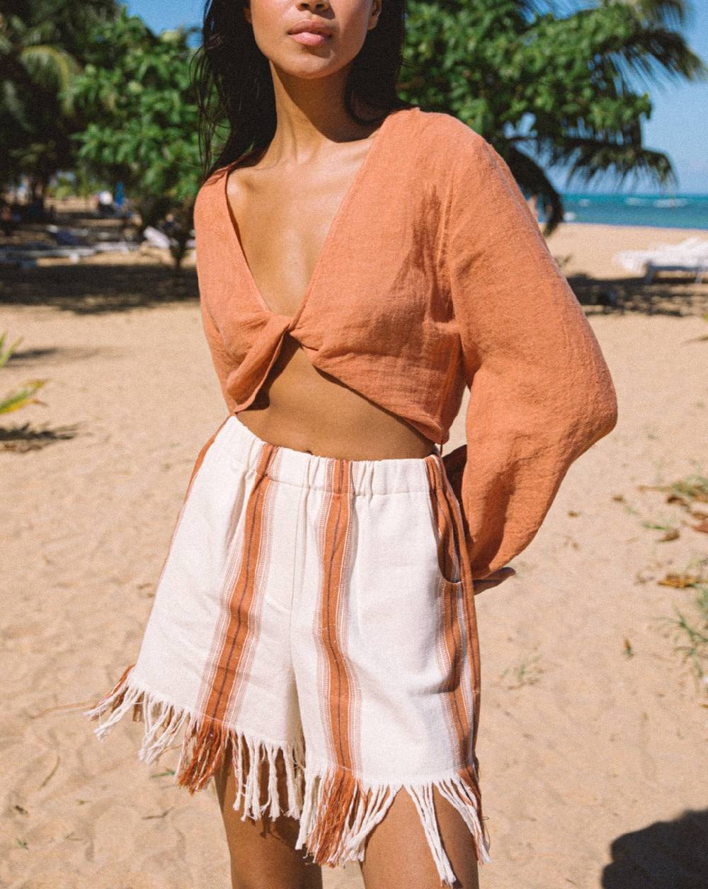 Manebí Linen Gauze Antigua Top - Sunbaked