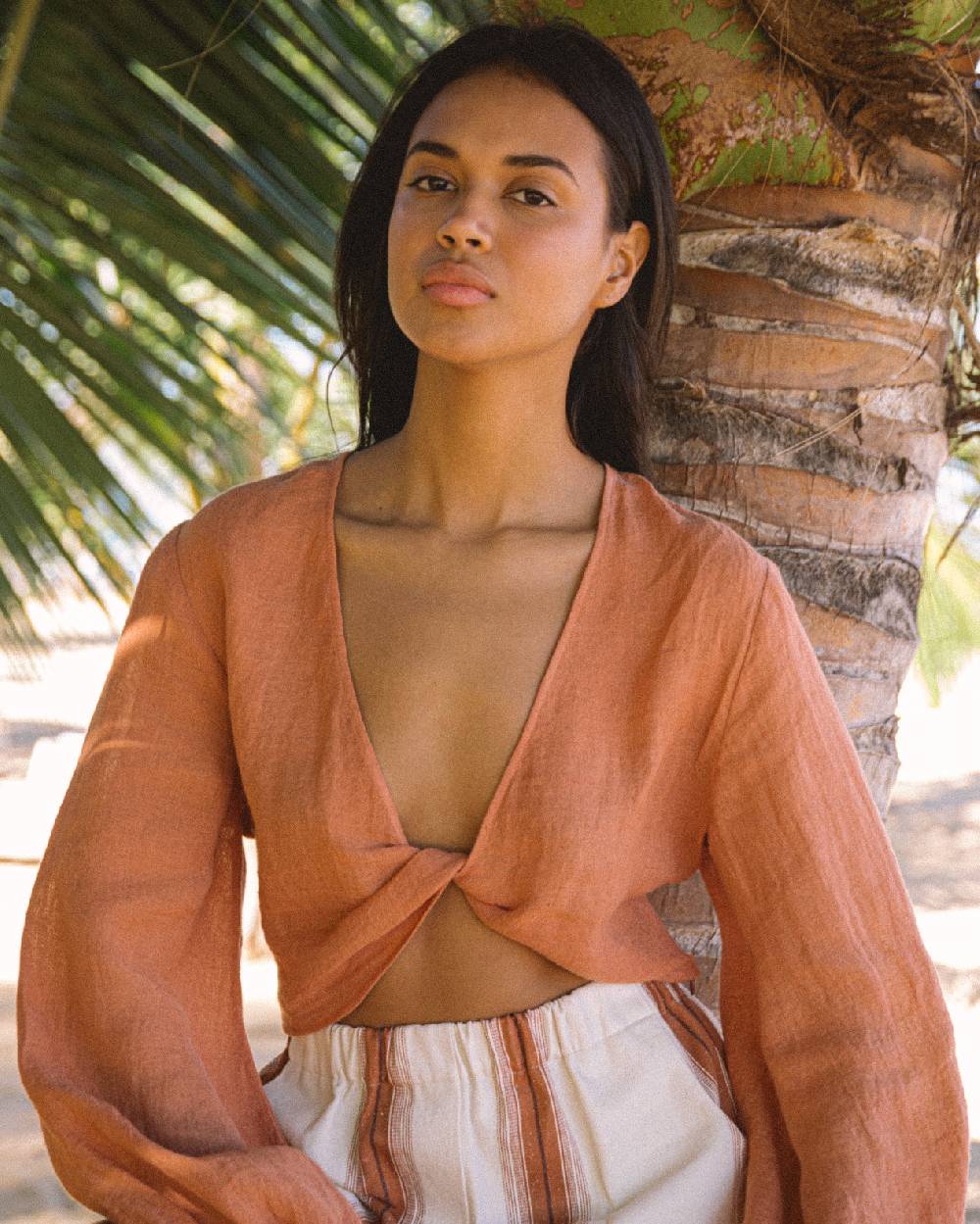 Manebí Linen Gauze Antigua Top - Sunbaked