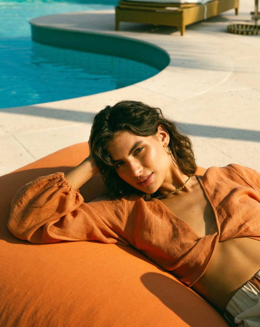 Manebí Linen Gauze Antigua Top - Sunbaked