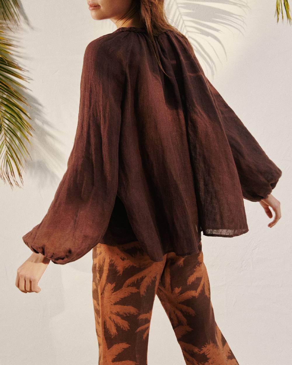 Manebí Linen Gauze Mykonos Shirt - Cocoa