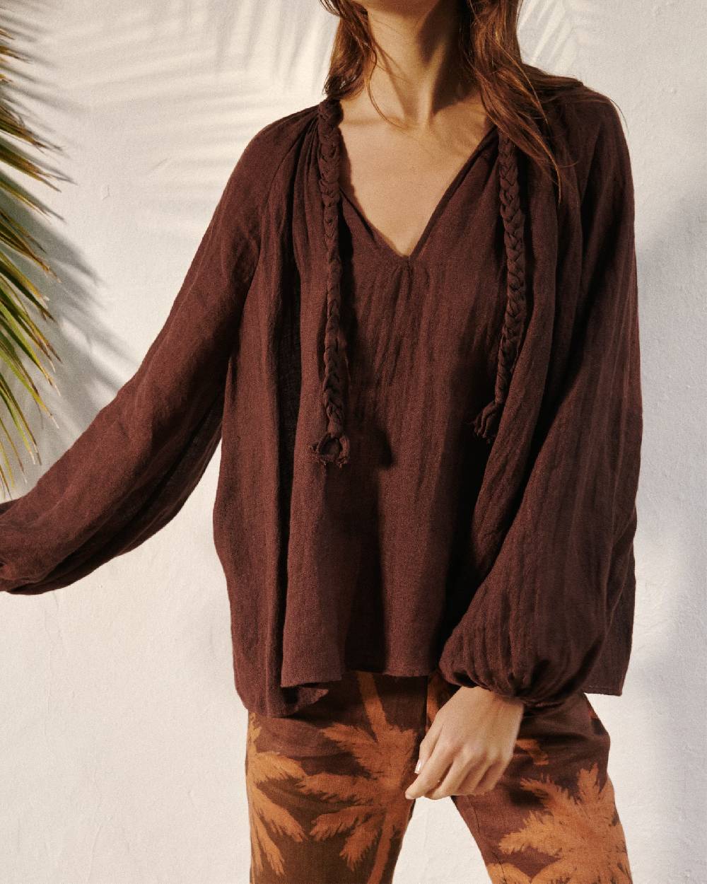 Manebí Linen Gauze Mykonos Shirt - Cocoa