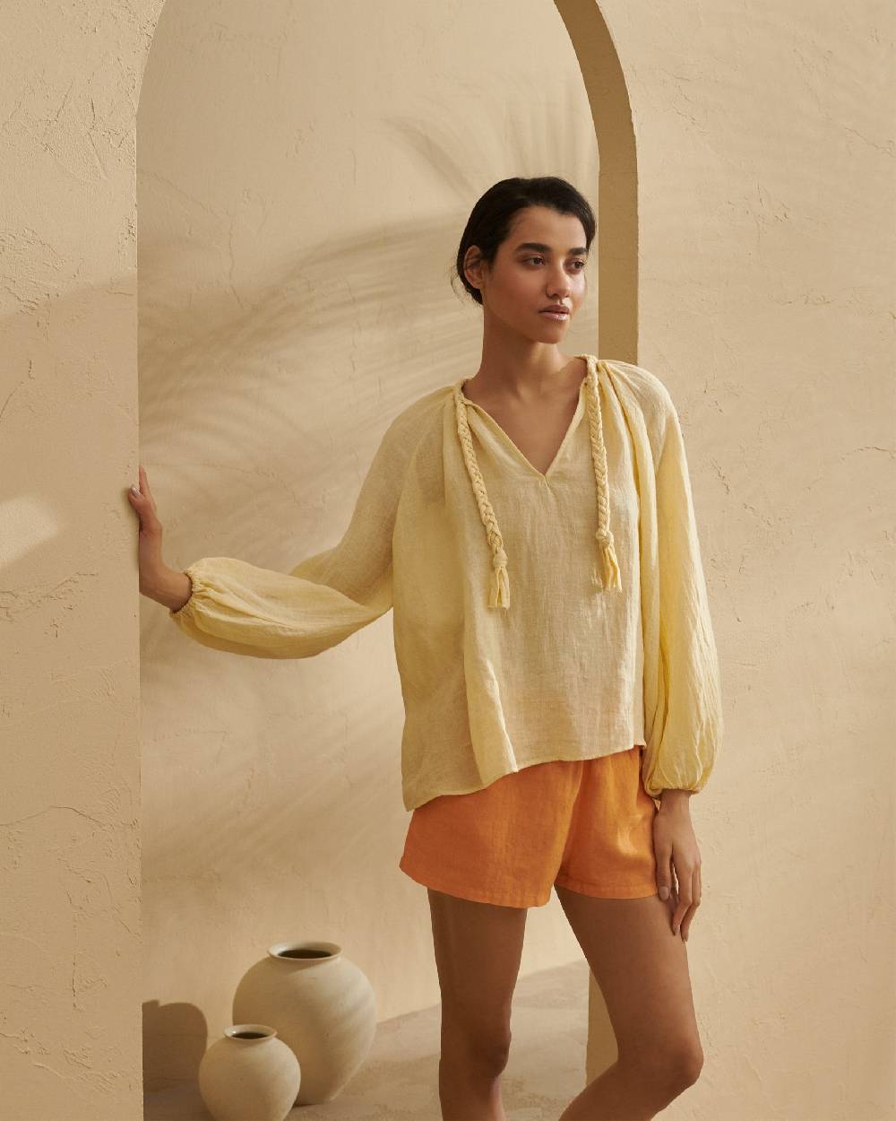 Manebí Linen Gauze Mykonos Shirt - Inca Cream