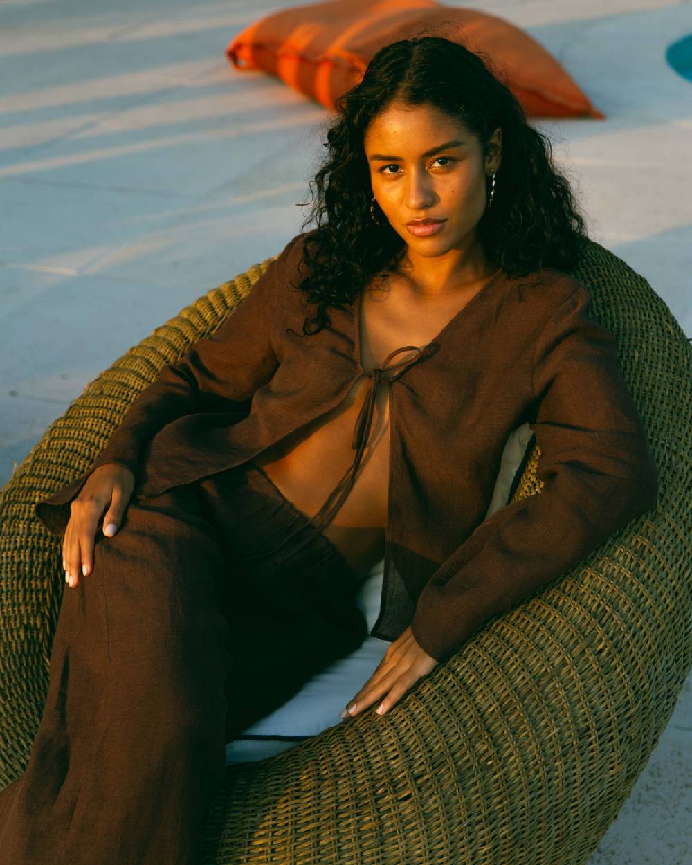 Manebí Linen Gauze Santander Top - Cocoa