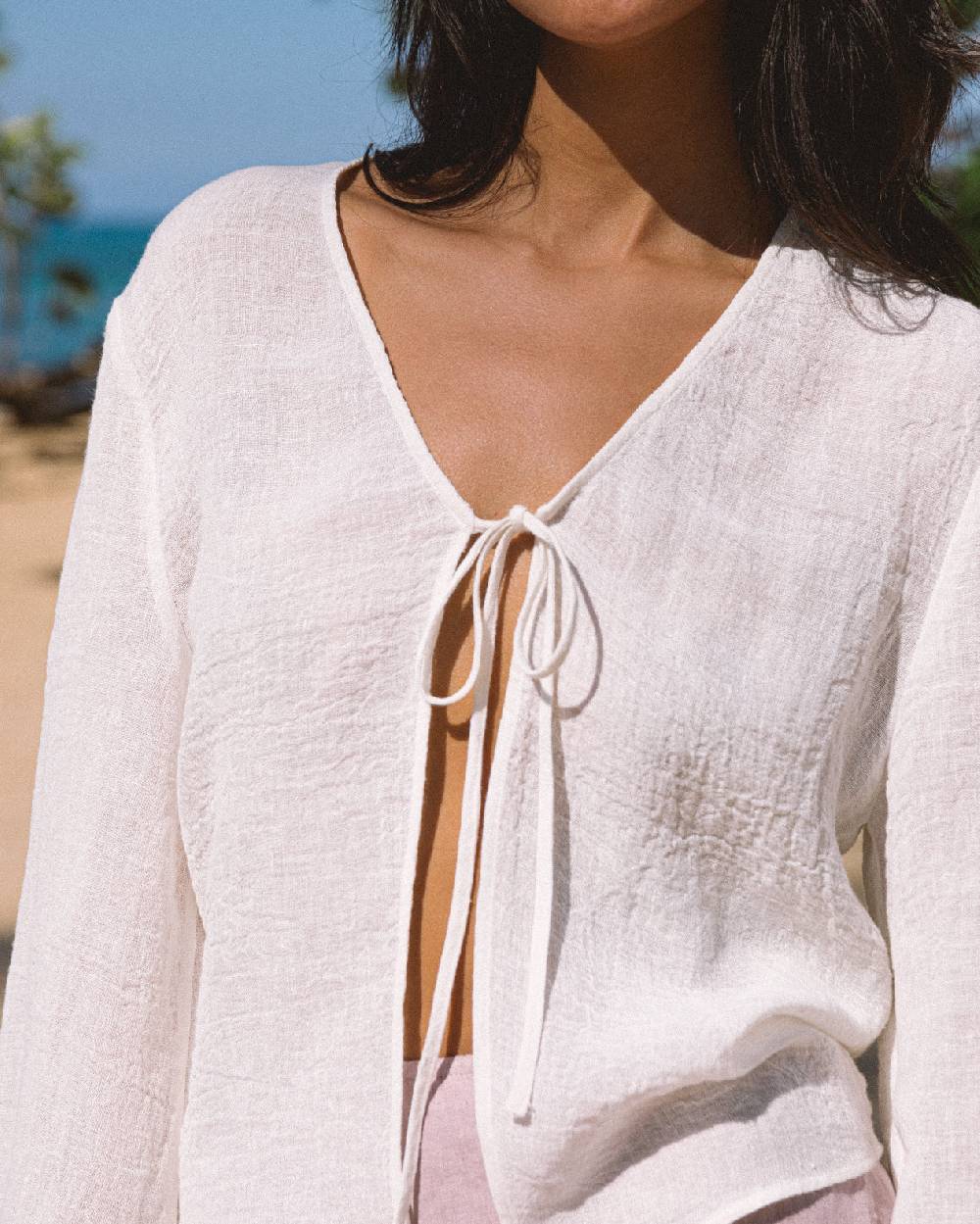 Manebí Linen Gauze Santander Top - White