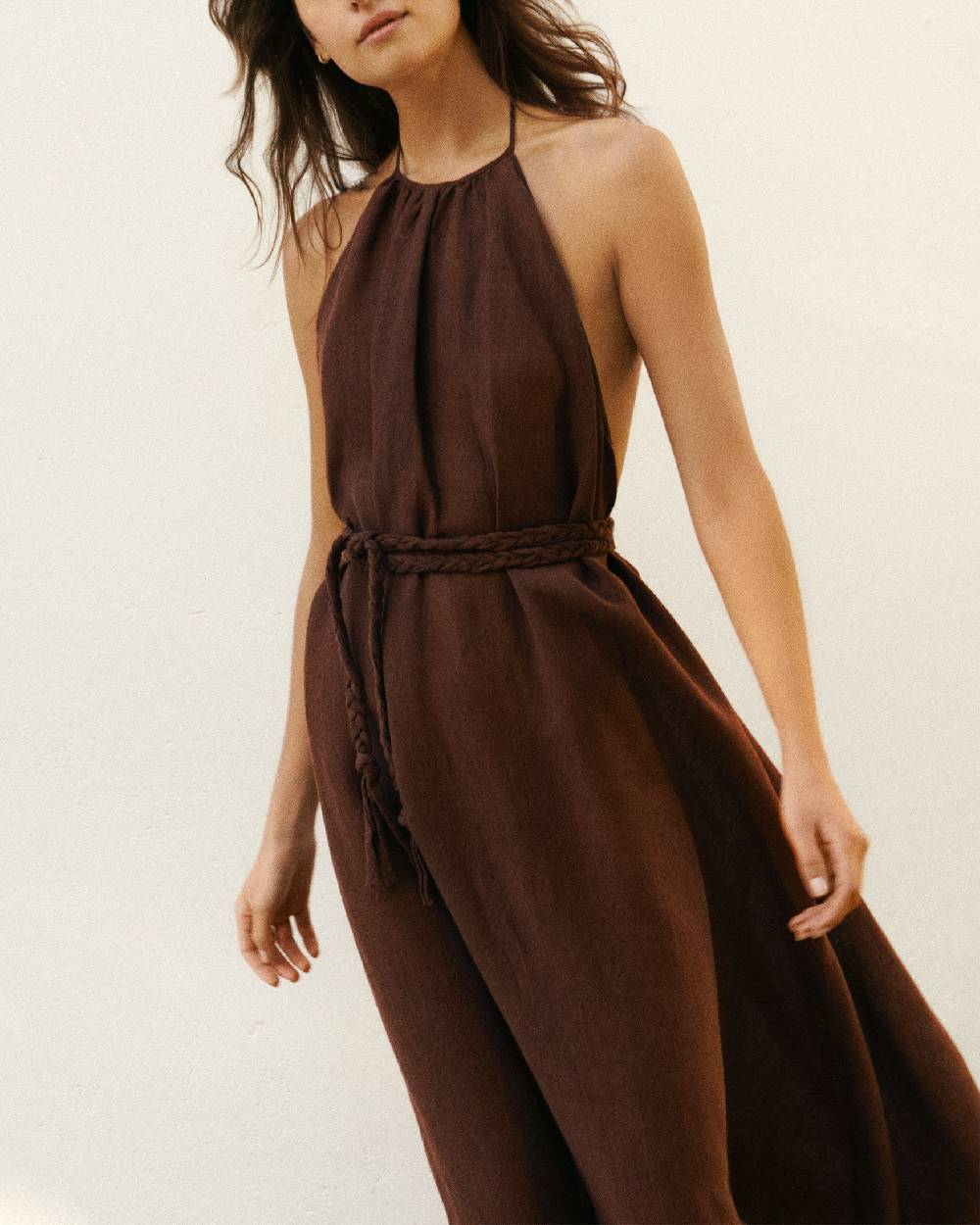 Manebí Linen Gauze Tulum Dress - Cocoa