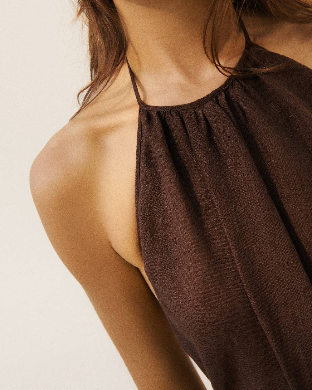 Manebí Linen Gauze Tulum Dress - Cocoa