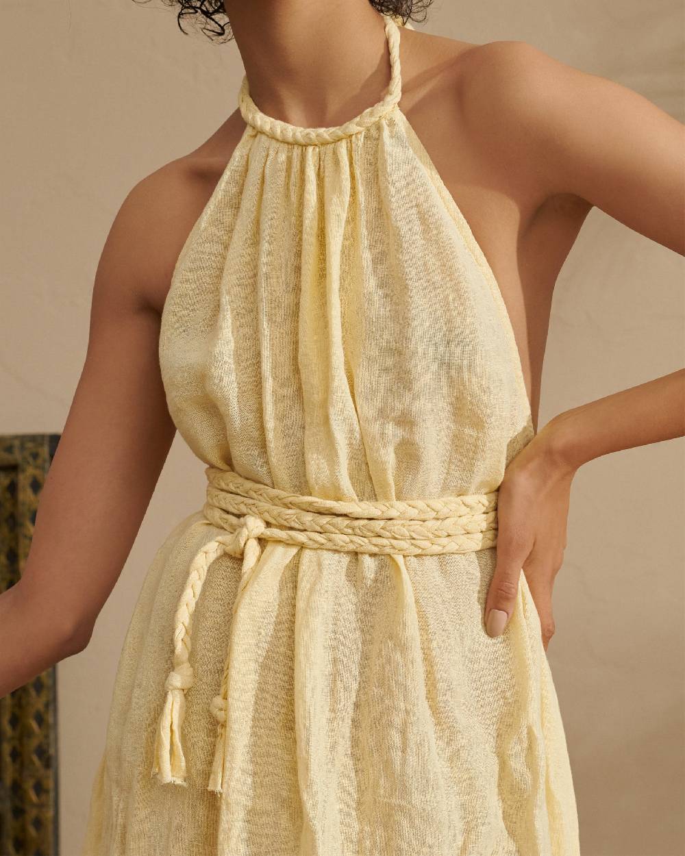 Manebí Linen Gauze Tulum Dress - Inca Cream
