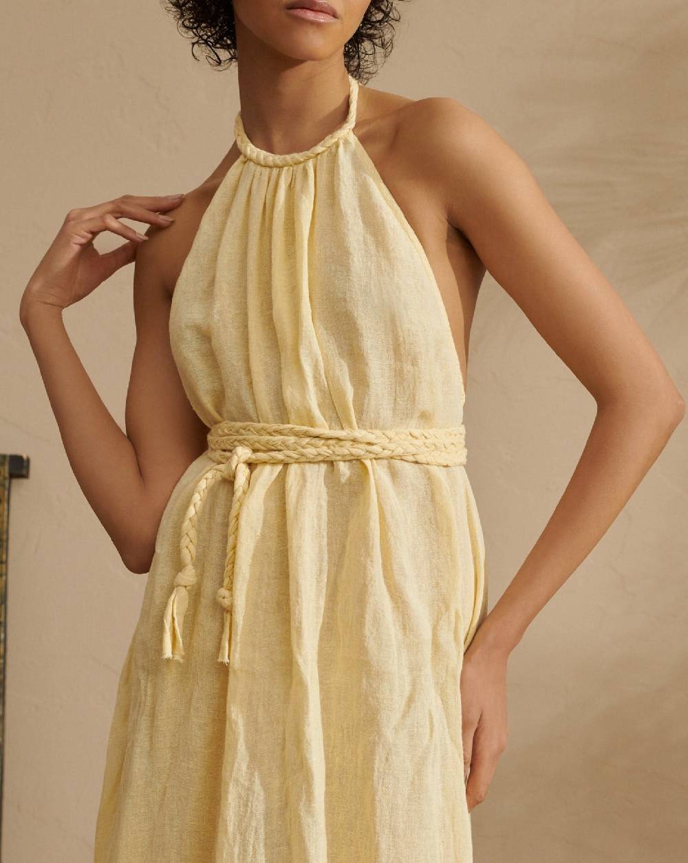 Manebí Linen Gauze Tulum Dress - Inca Cream