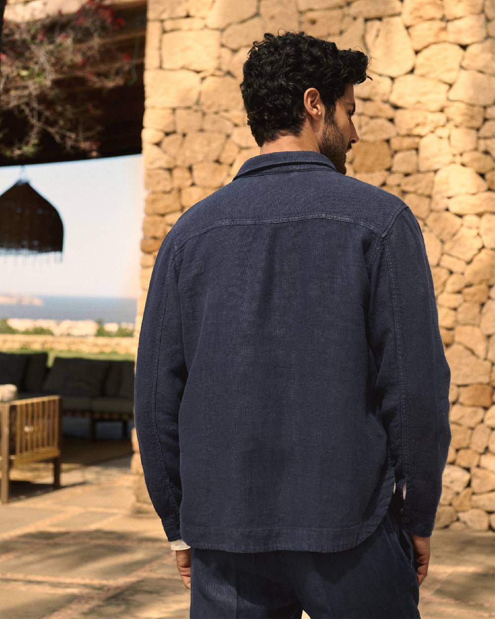 Manebí Linen Sahara Over Jacket - Night Blue