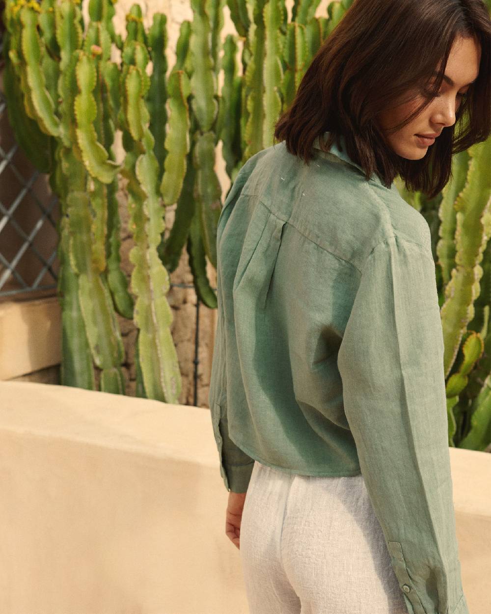 Manebí Linen Santos Shirt - Mineral Green