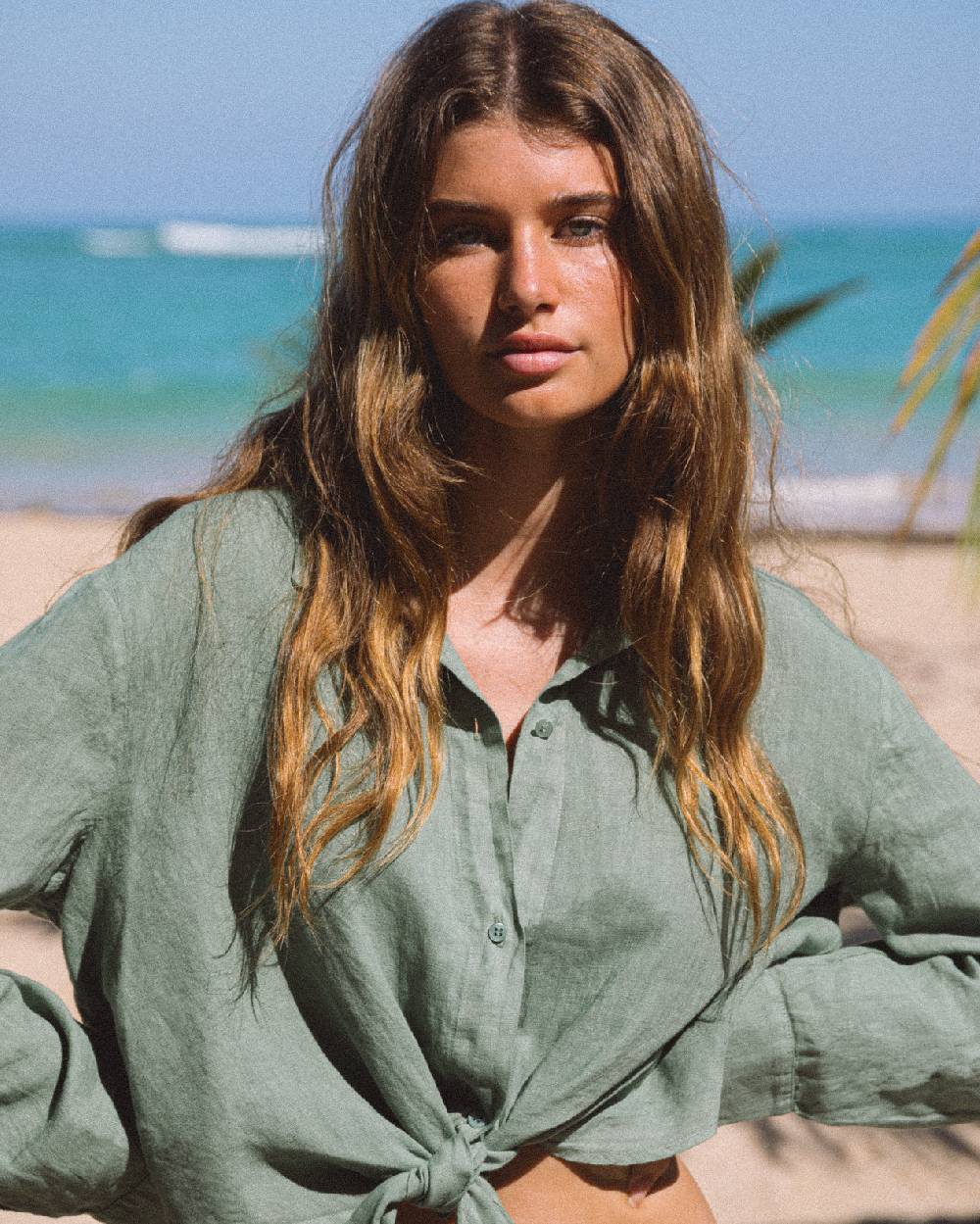 Manebí Linen Santos Shirt - Mineral Green