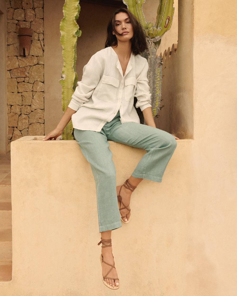 Manebí Linen Valparaiso Shirt - Eggnog