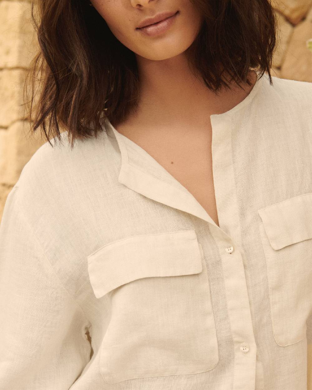 Manebí Linen Valparaiso Shirt - Eggnog