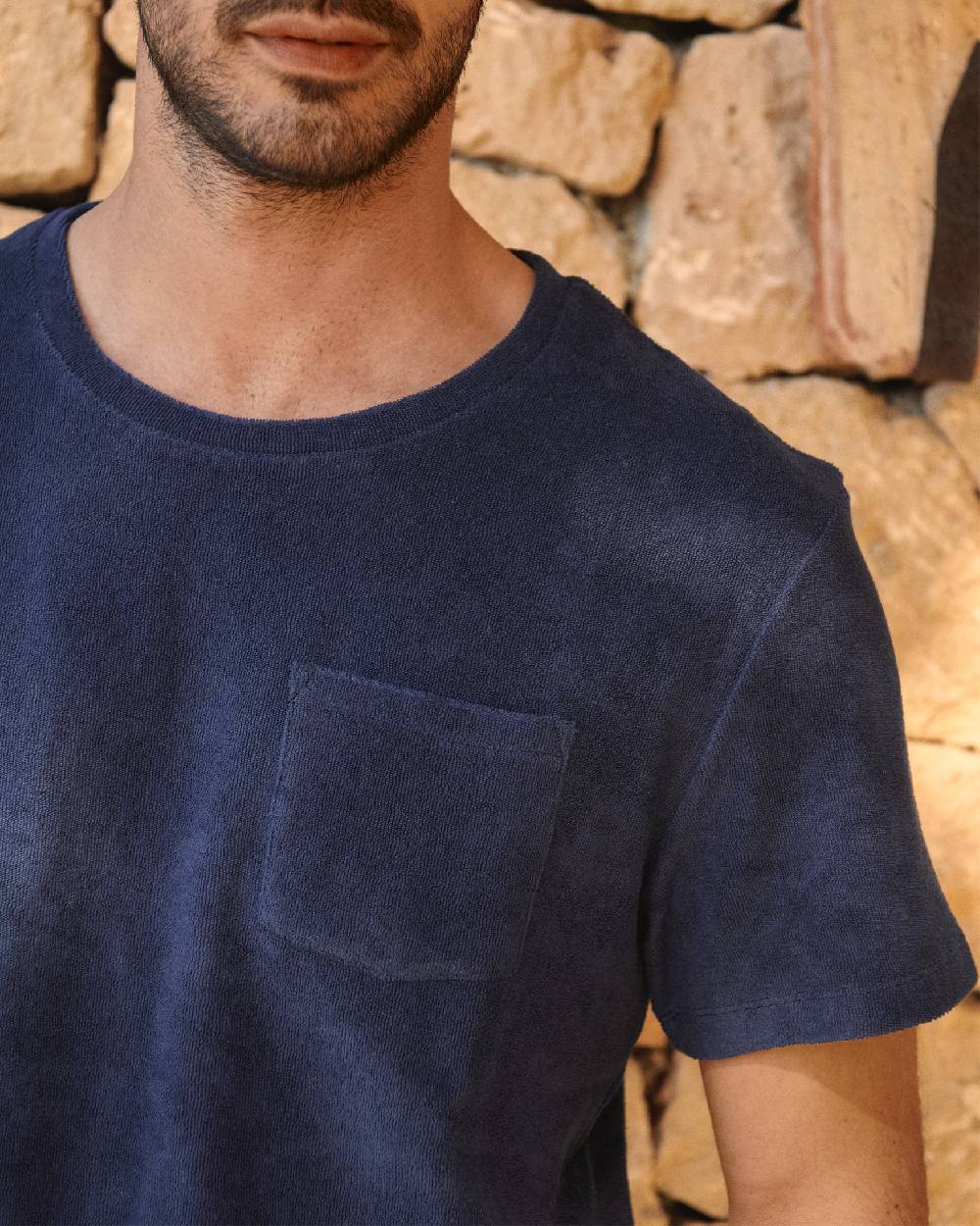 Manebí Organic Terry Cotton Emilio T-Shirt - Navy