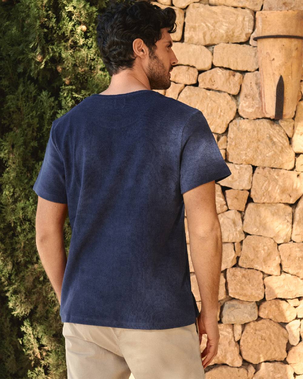 Manebí Organic Terry Cotton Emilio T-Shirt - Navy