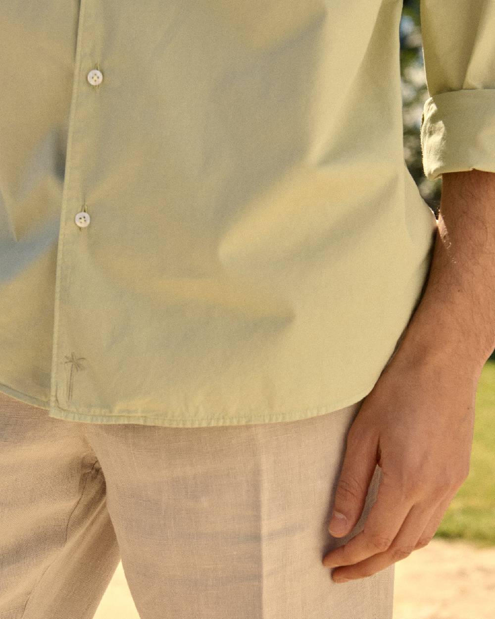 Manebí Poplin Panama Shirt - Light Green