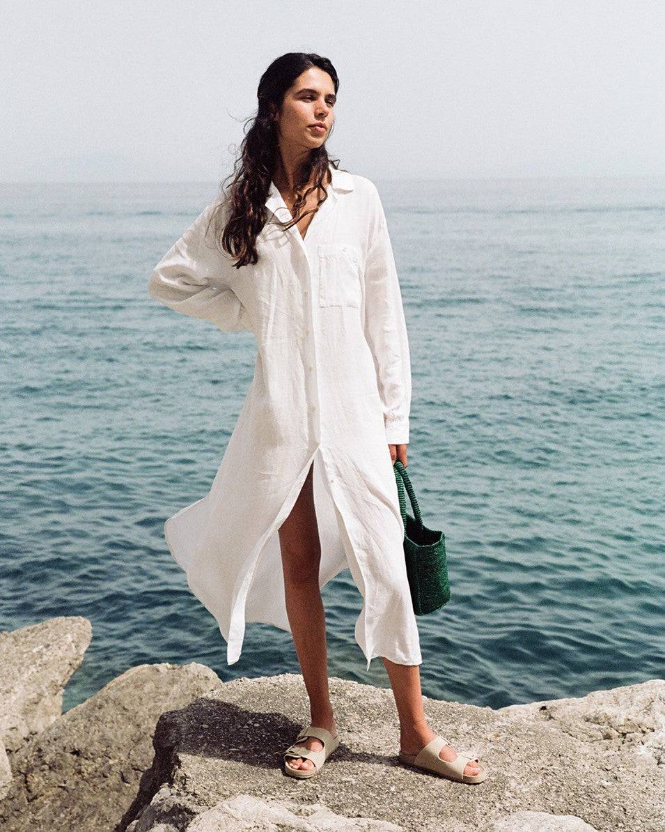 Manebí Portofino Dress - Linen - Off White