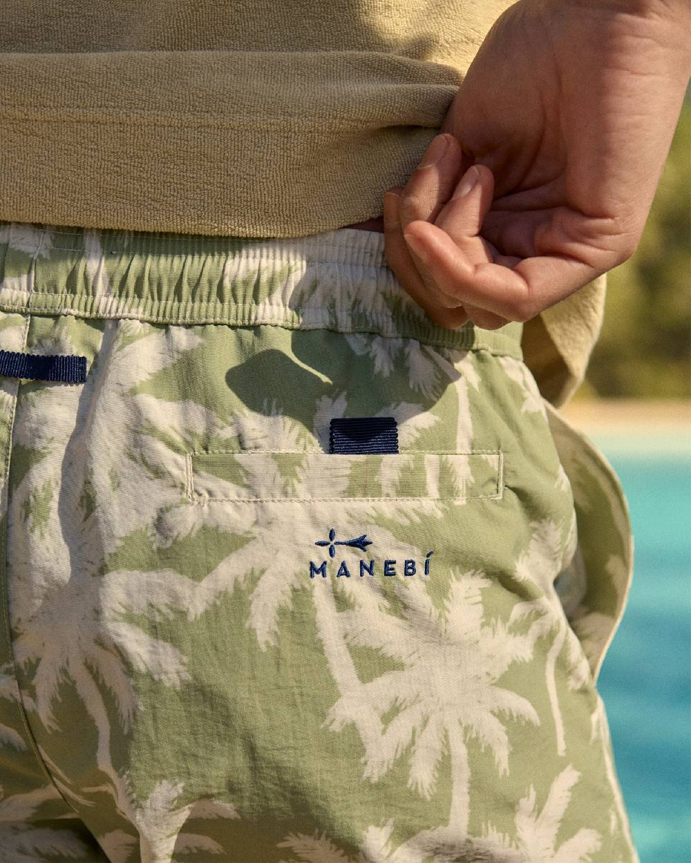 Manebí Printed Swim Shorts - Sage Macro Palms