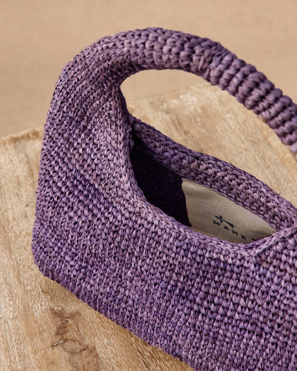 Manebí Raffia Halfmoon Bag - Summer Purple