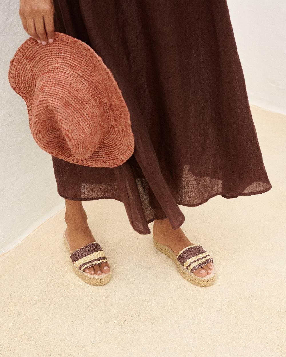 Manebí Raffia Panama Hat - Rust