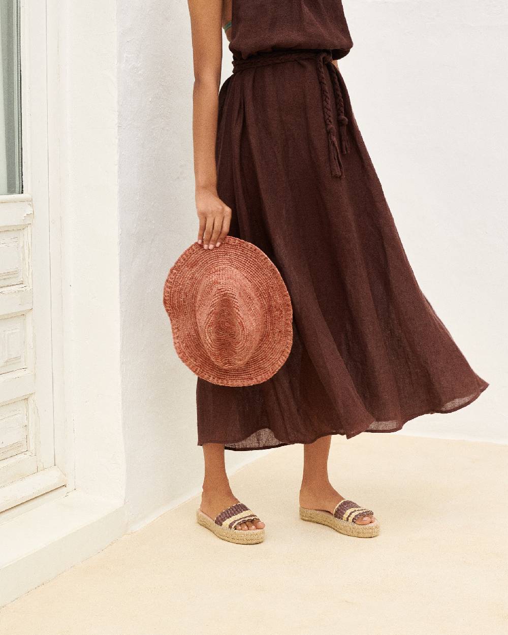 Manebí Raffia Panama Hat - Rust