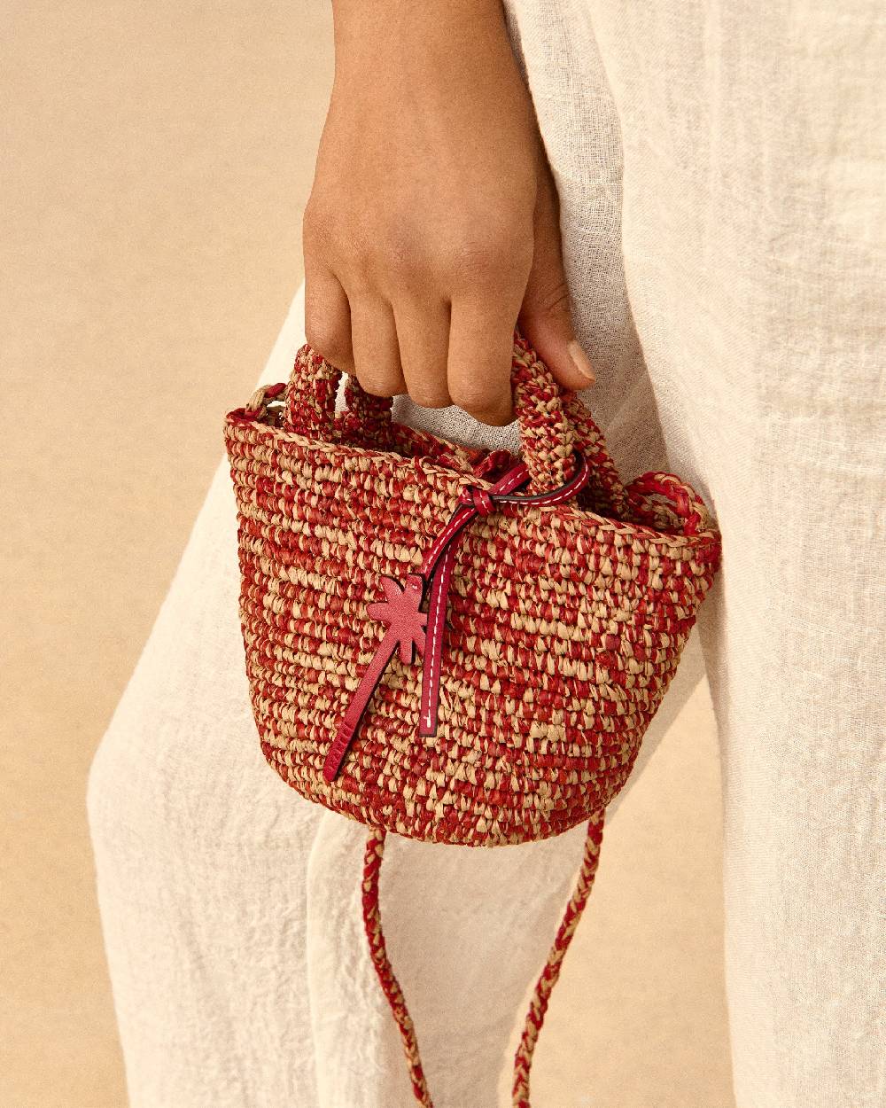 Manebí Raffia Summer Bag Mini - Rust Tan Mélange