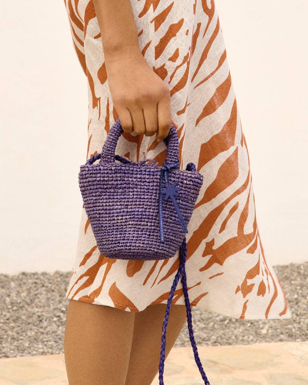 Manebí Raffia Summer Bag Mini - Summer Purple