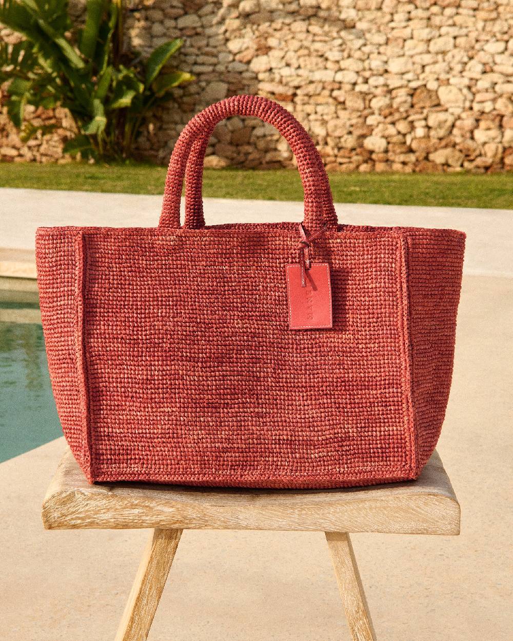 Manebí Raffia Sunset Bag Large - Rust