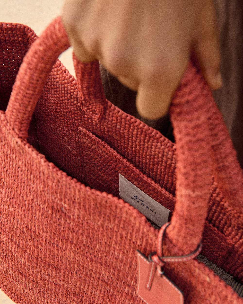 Manebí Raffia Sunset Bag Large - Rust