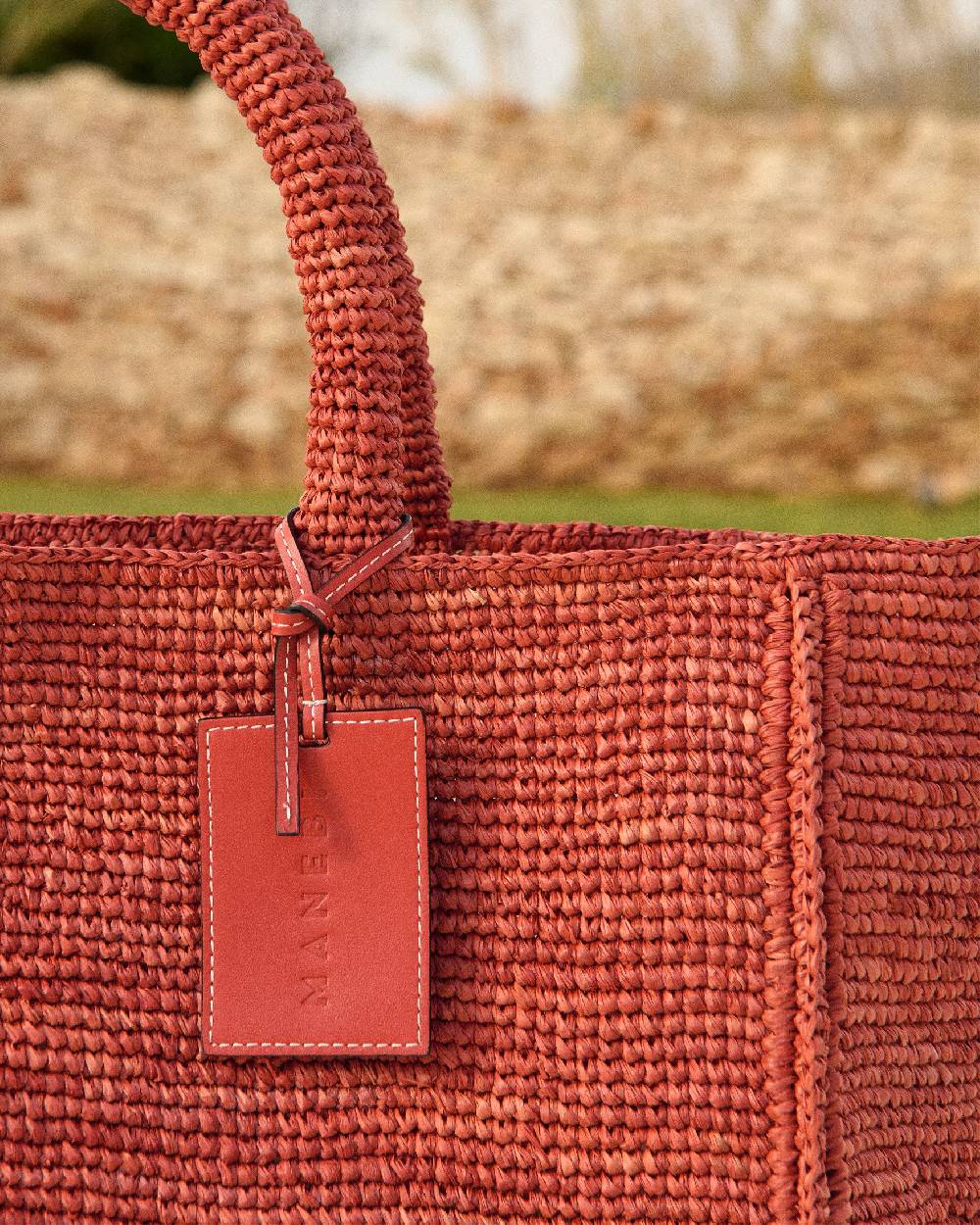 Manebí Raffia Sunset Bag Large - Rust