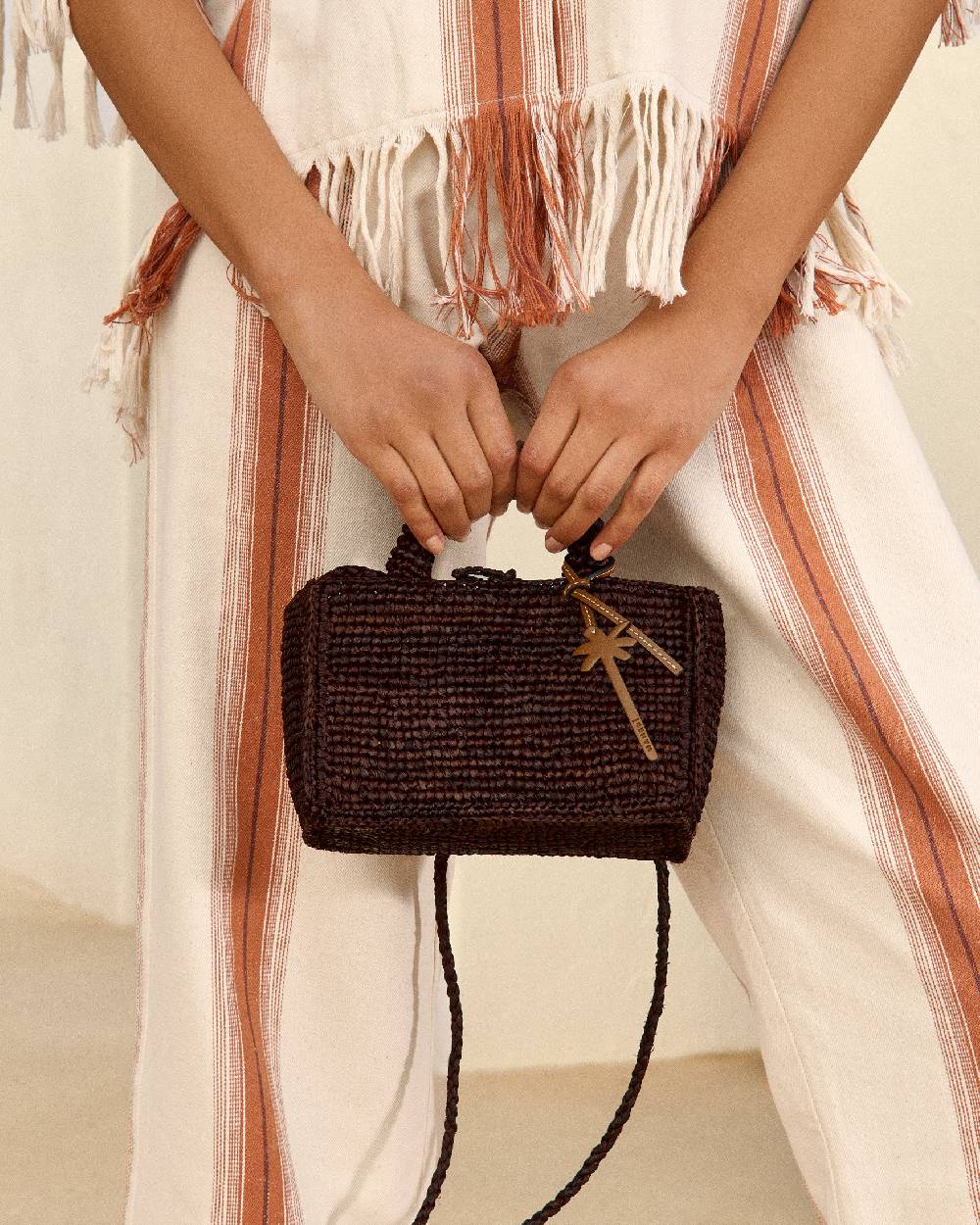 Manebí Raffia Sunset Bag Mini - Chocolate