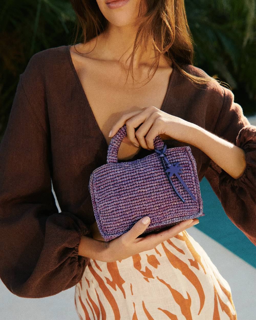 Manebí Raffia Sunset Bag Mini - Summer Purple