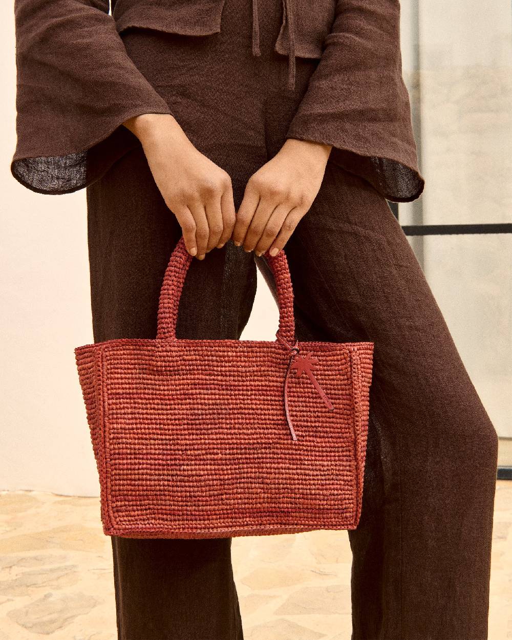 Manebí Raffia Sunset Bag Small - Rust