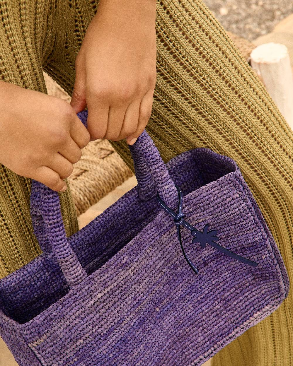 Manebí Raffia Sunset Bag Small - Summer Purple