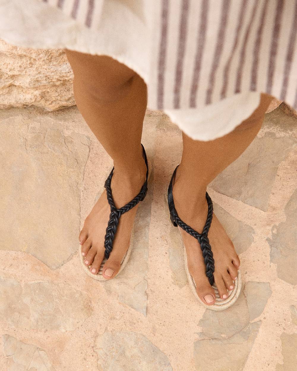 Manebí Sandali Alla Schiava In Juta E Pelle