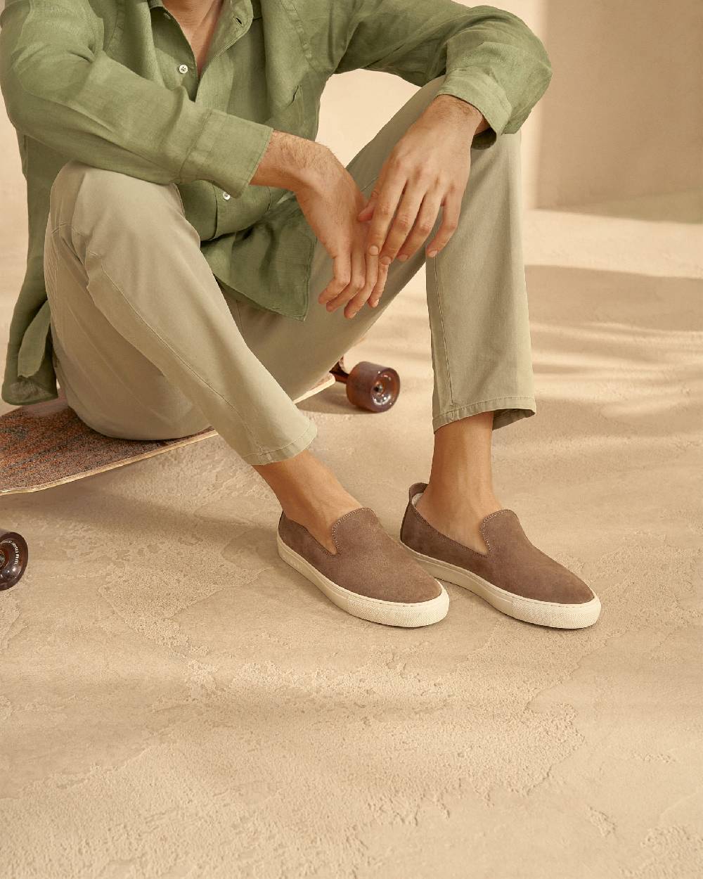 Manebí Slip-On In Pelle Scamosciata - Hamptons - Moka