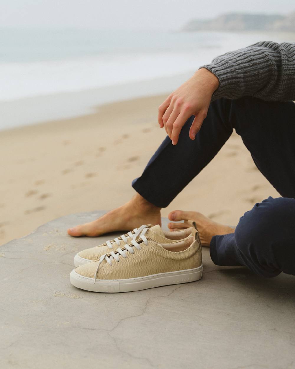 Manebí Sneakers Chevron In Cotone - Yucatán - Natural