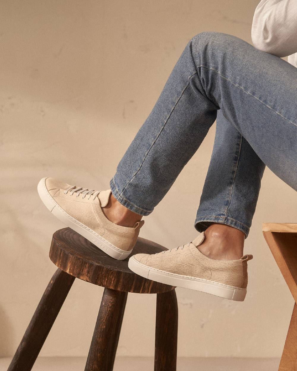 Manebí Sneakers Chevron In Cotone - Yucatán - Natural