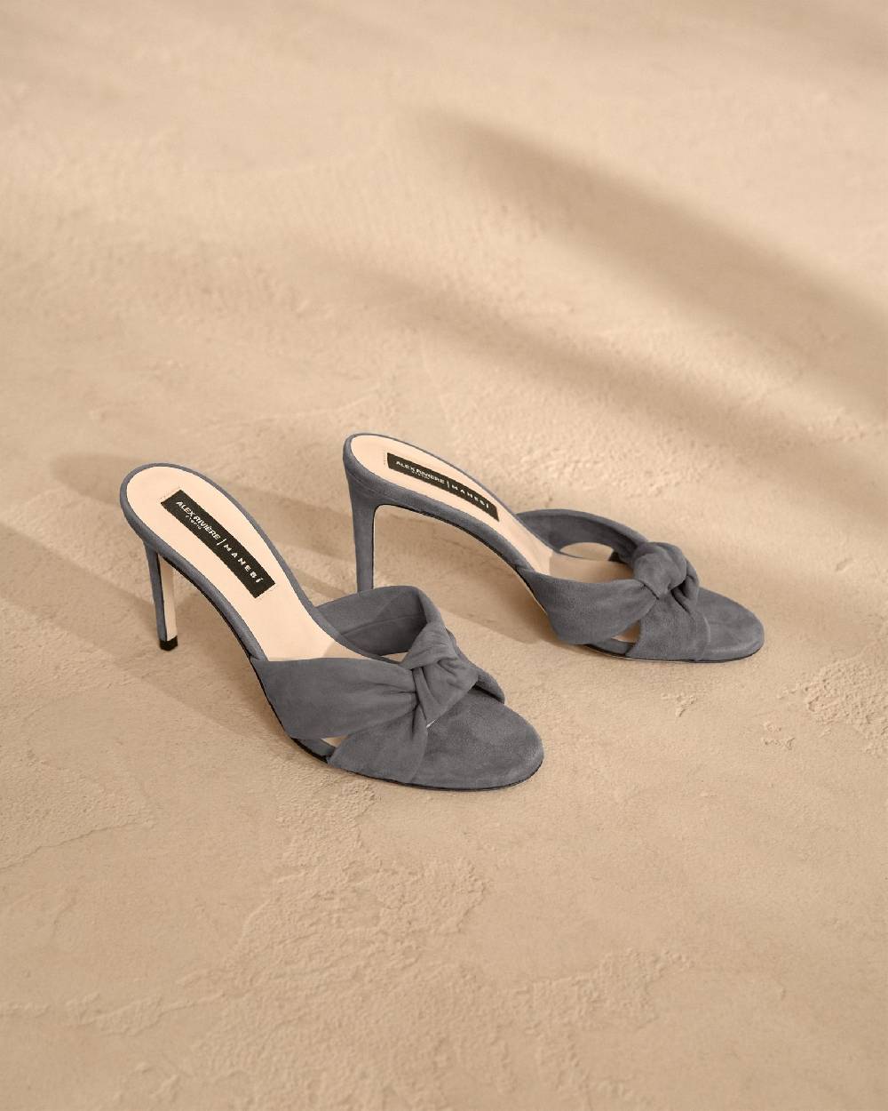 Manebí Sophie Suede Mule Heels - Knot Grey