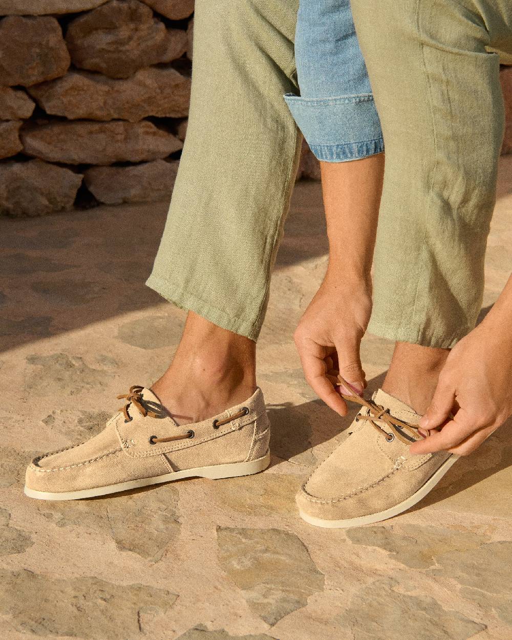 Manebí Suede Boat-Shoes - Hamptons Champagne Beige